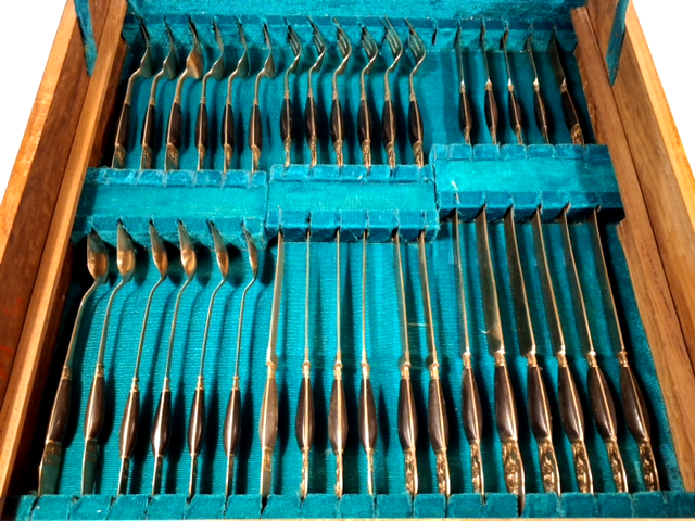Bronze Bestikkasse vintage